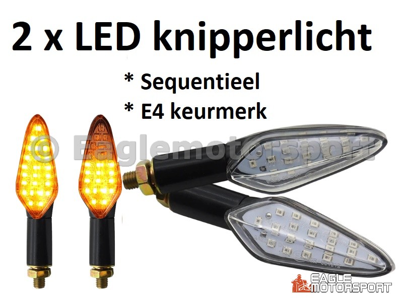 2 x Sequentieel LED knipperlichten met E4 keurmerk